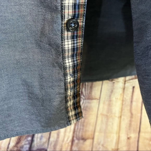 Guess Logan Blue Button Front Contrast Cuffs Shirt - Picture 10 of 13